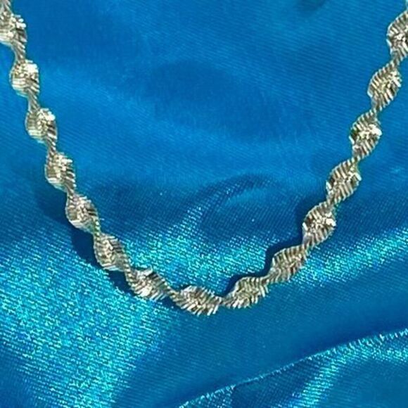 AOC Stunning 22” Twisted Sterling 925 Silver Necklace - Picture 2 of 11